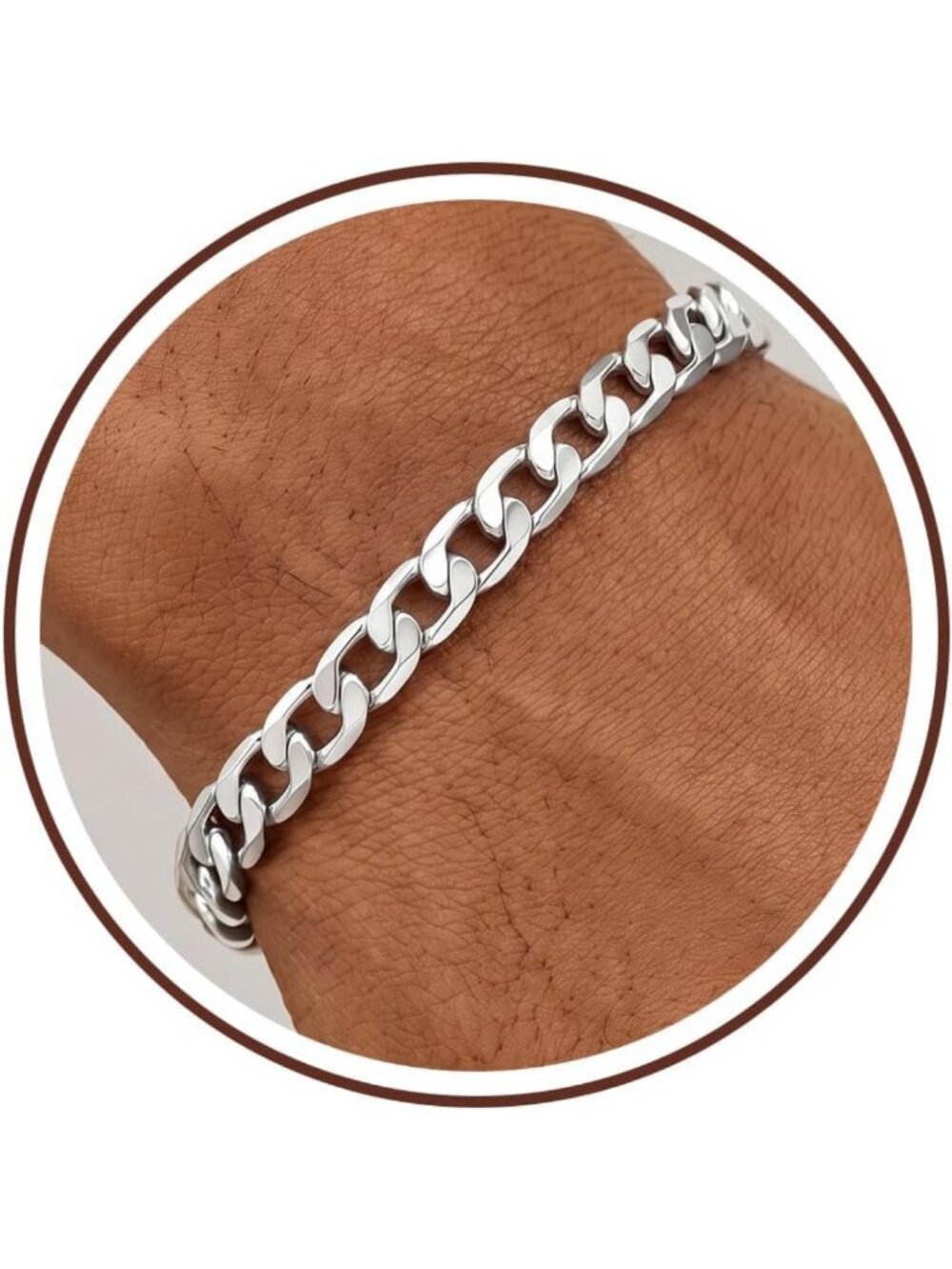 S925 Sterling Silver Men's Bracelet, 7MM/8MM Cuban Chain, Stylish & Durable